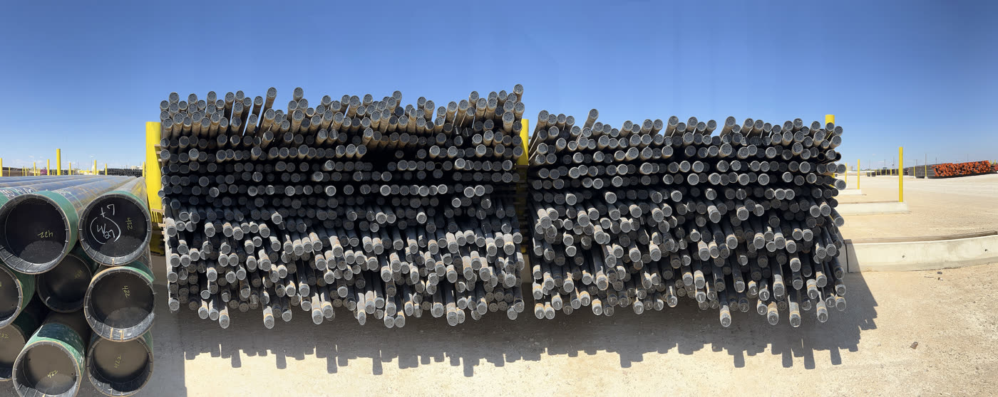 Industrial pipe storage yard
